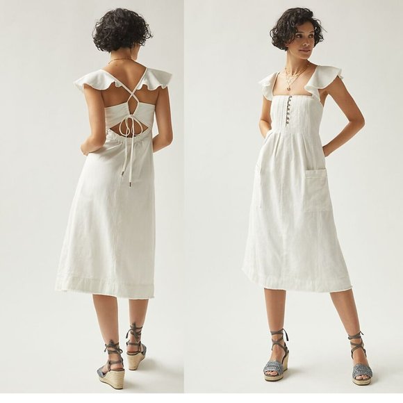 Anthropologie Dresses & Skirts - Anthropologie Pilcro Flutter Sleeve Midi Dress XL new with tag